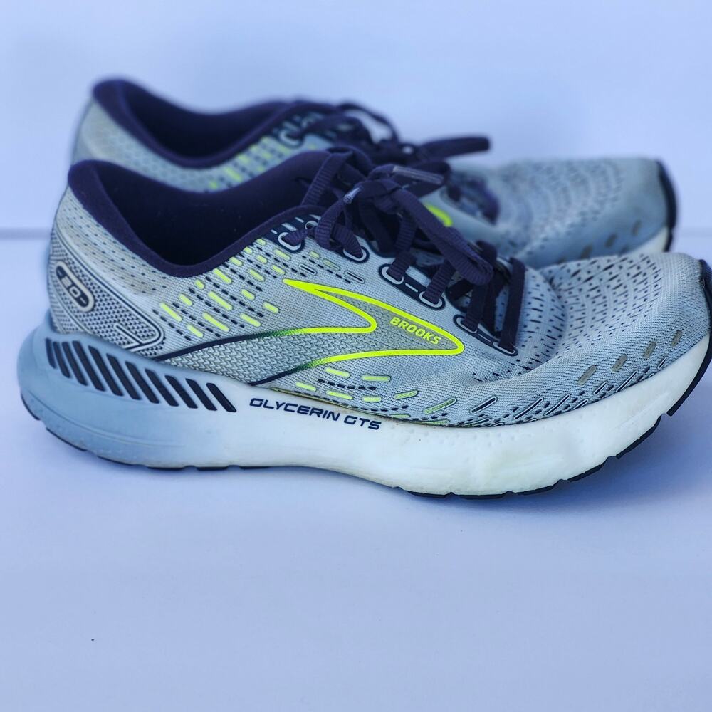Brooks Glycerin GTS 20 Blue Women 8 Mesh Athletic Running Sneakers Workout S0056